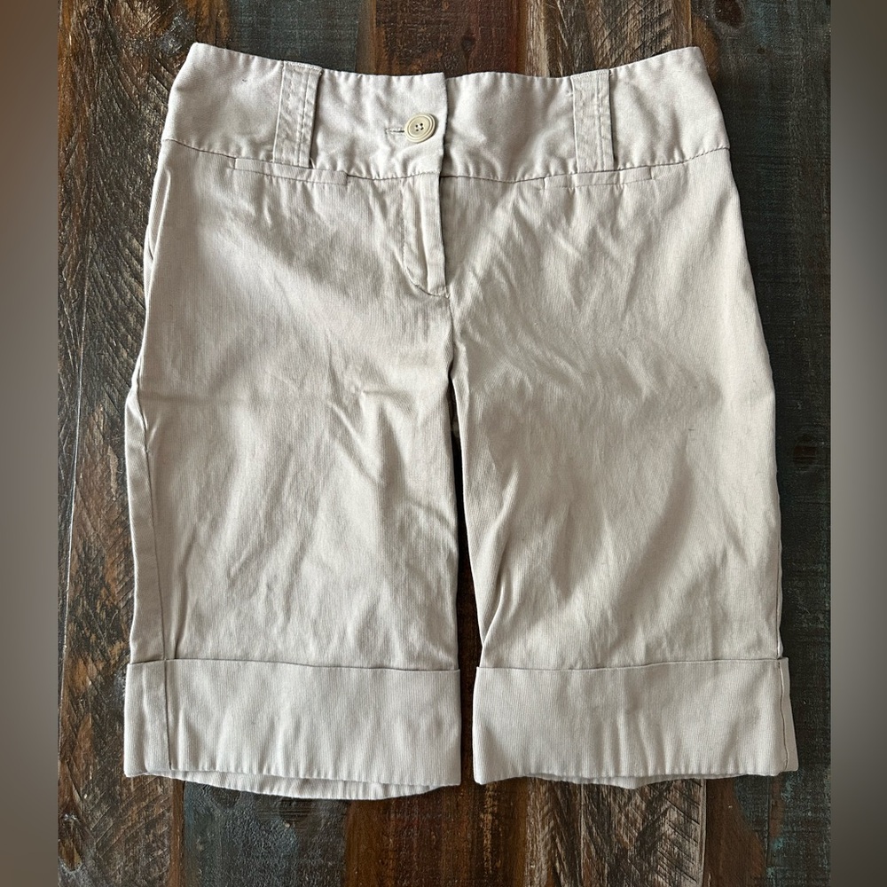 George Women’s 4 Khaki Chino Bermuda Shorts  Cuffed Pockets | SKU 0727